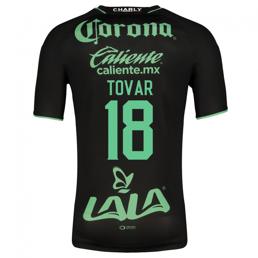 Kandiny Hombre Camiseta Arlett Tovar #18 Negro 2ª Equipación 2023/24 La Camisa Chile