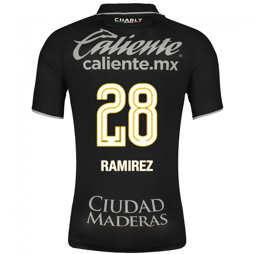 Kandiny Hombre Camiseta David Ramírez #28 Negro 2ª Equipación 2023/24 La Camisa Chile