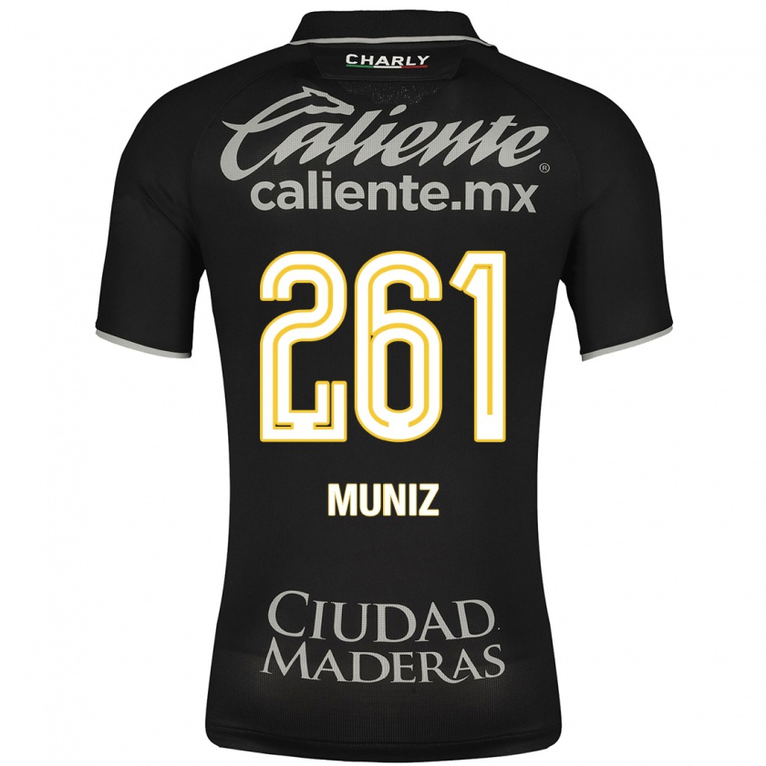 Kandiny Hombre Camiseta César Muñiz #261 Negro 2ª Equipación 2023/24 La Camisa Chile