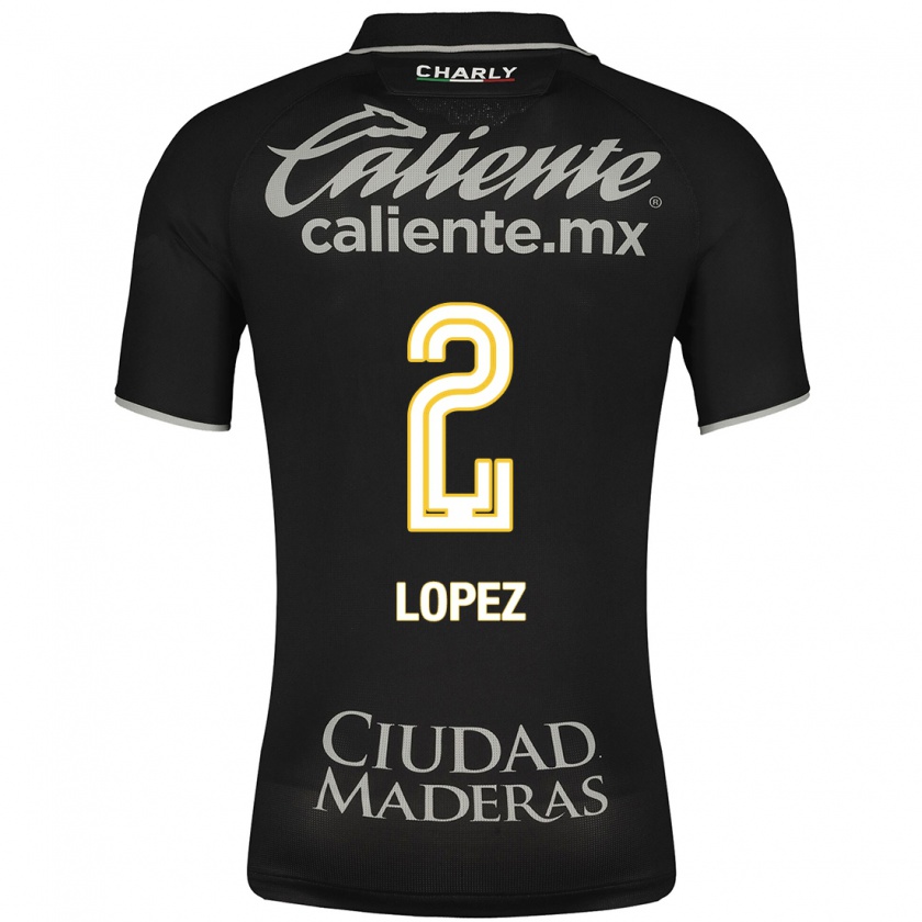 Kandiny Hombre Camiseta Vanessa López #2 Negro 2ª Equipación 2023/24 La Camisa Chile