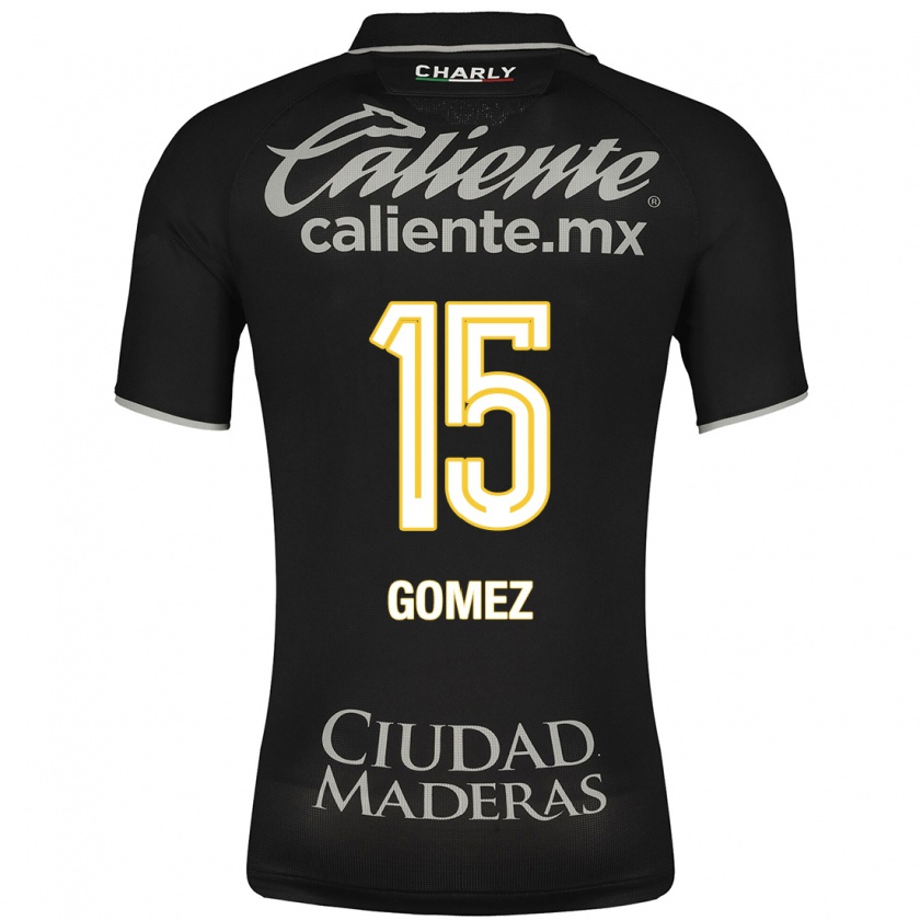 Kandiny Hombre Camiseta Paulina Gómez #15 Negro 2ª Equipación 2023/24 La Camisa Chile