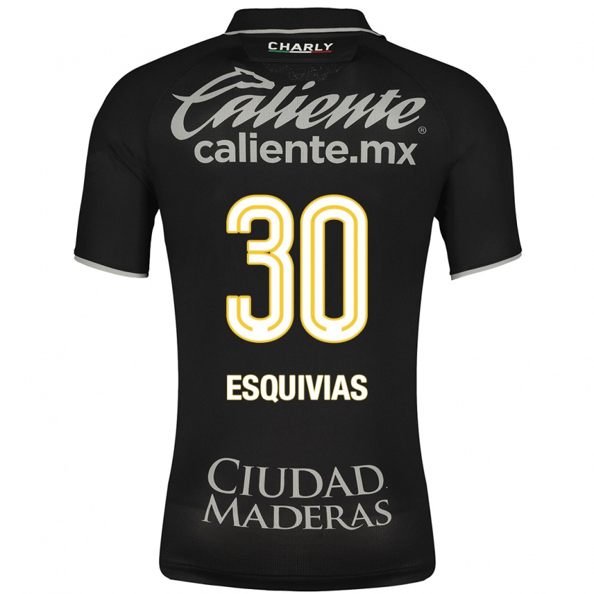 Kandiny Hombre Camiseta Isabela Esquivias #30 Negro 2ª Equipación 2023/24 La Camisa Chile