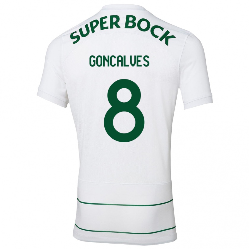 Kandiny Hombre Camiseta Pedro Gonçalves #8 Blanco 2ª Equipación 2023/24 La Camisa Chile