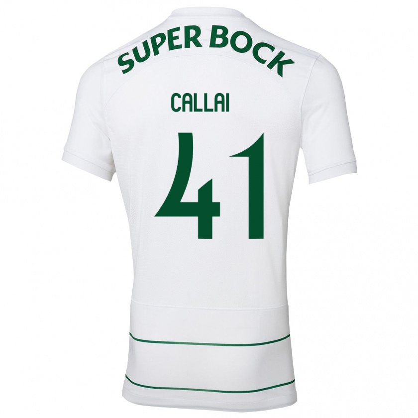 Kandiny Hombre Camiseta Diego Callai #41 Blanco 2ª Equipación 2023/24 La Camisa Chile