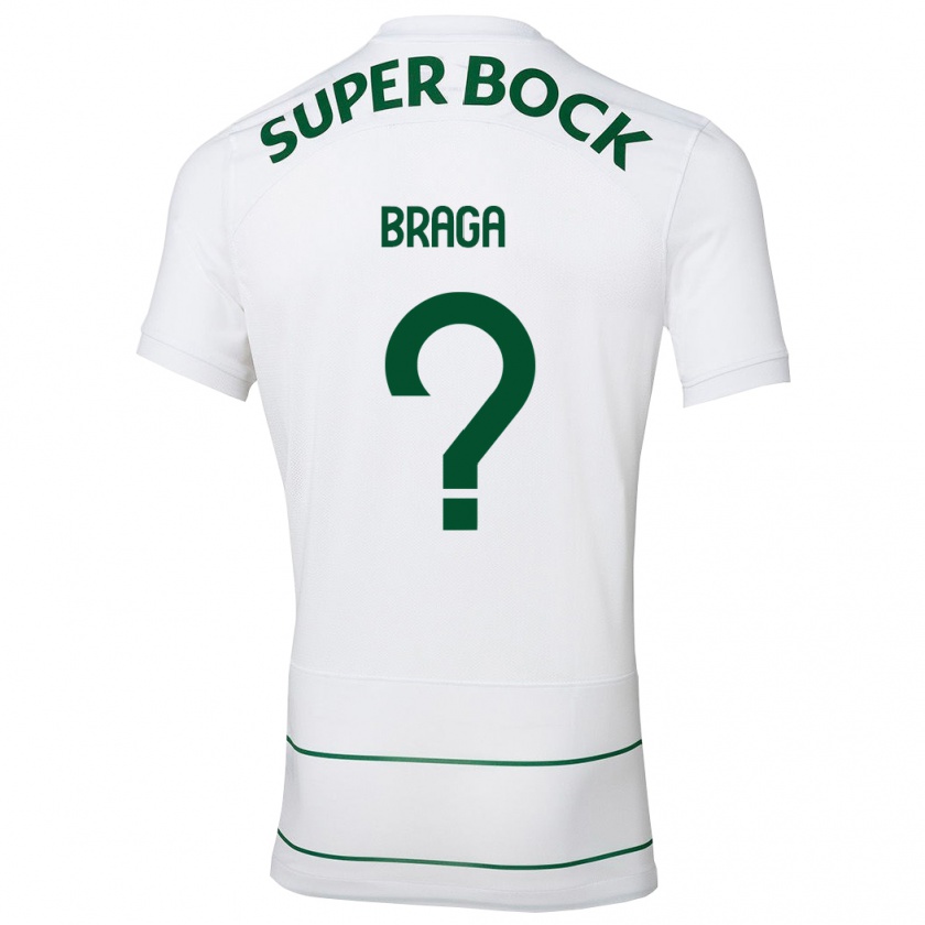 Kandiny Hombre Camiseta Gonçalo Braga #0 Blanco 2ª Equipación 2023/24 La Camisa Chile