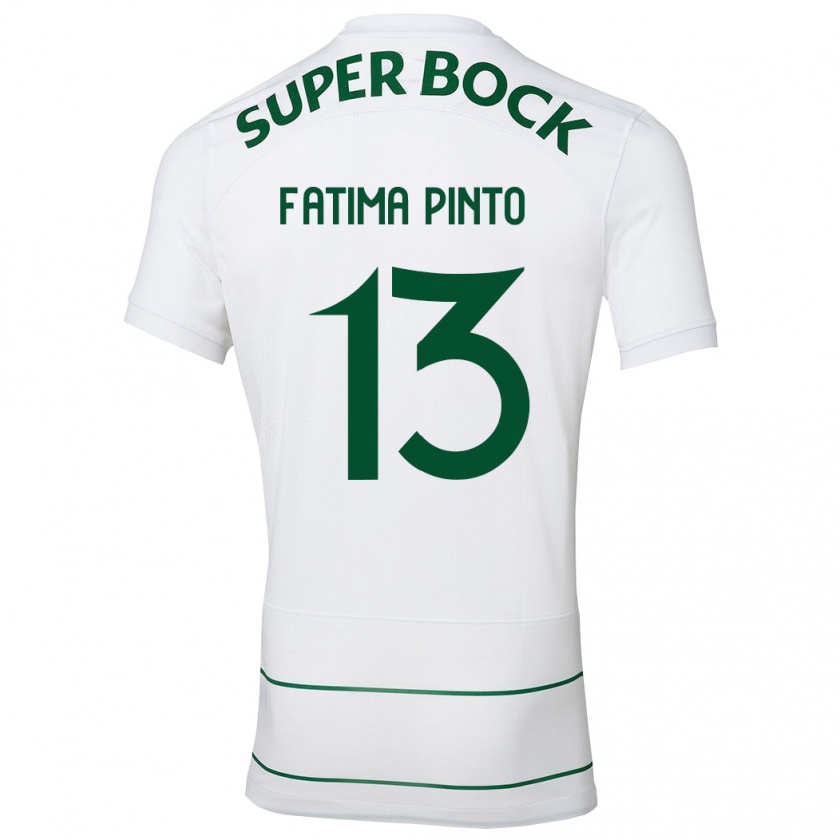 Kandiny Hombre Camiseta Fátima Alexandra Figueira Pinto #13 Blanco 2ª Equipación 2023/24 La Camisa Chile