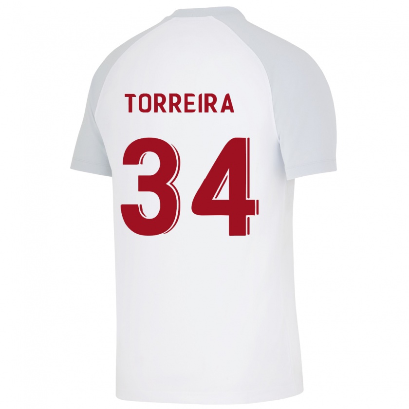 Kandiny Hombre Camiseta Lucas Torreira #34 Blanco 2ª Equipación 2023/24 La Camisa Chile