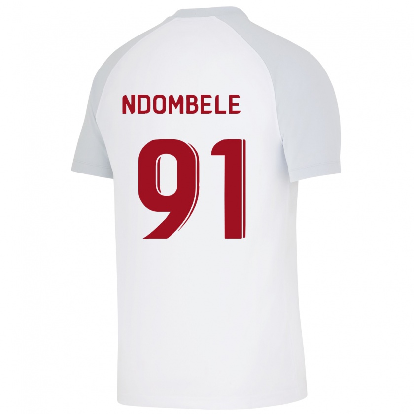 Kandiny Hombre Camiseta Tanguy Ndombélé #91 Blanco 2ª Equipación 2023/24 La Camisa Chile