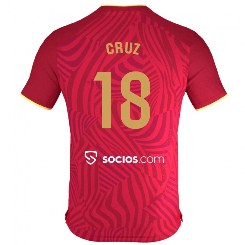 Kandiny Hombre Camiseta Jesús Cruz #18 Rojo 2ª Equipación 2023/24 La Camisa Chile