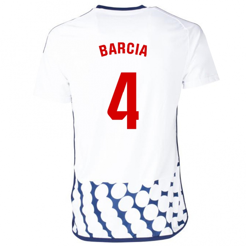Kandiny Hombre Camiseta Sergio Barcia #4 Blanco 2ª Equipación 2023/24 La Camisa Chile