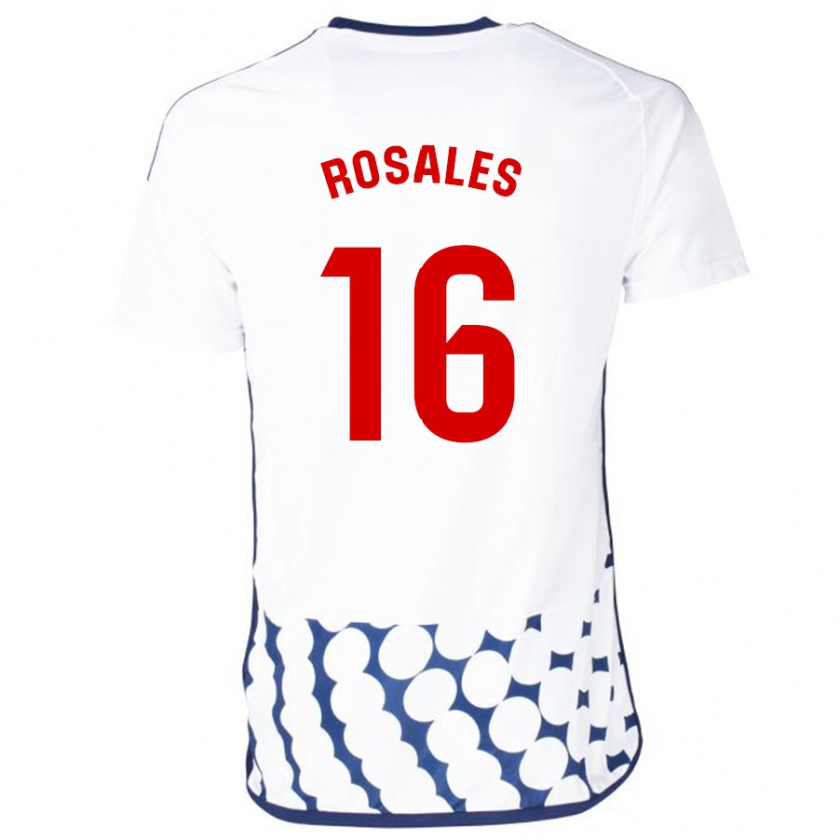 Kandiny Hombre Camiseta Diego Rosales #16 Blanco 2ª Equipación 2023/24 La Camisa Chile