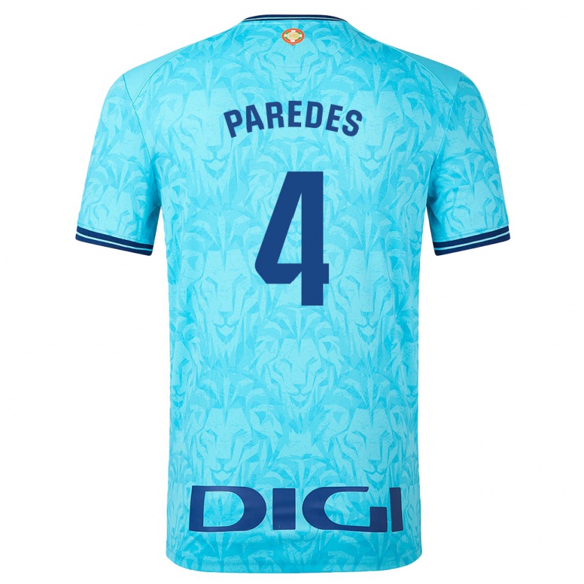 Kandiny Hombre Camiseta Aitor Paredes #4 Cielo Azul 2ª Equipación 2023/24 La Camisa Chile
