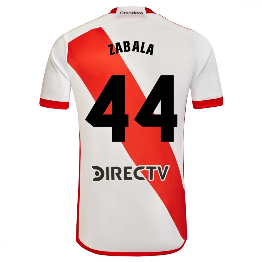 Kandiny Mujer Camiseta Daniel Zabala #44 Blanco Rojo 1ª Equipación 2023/24 La Camisa Chile