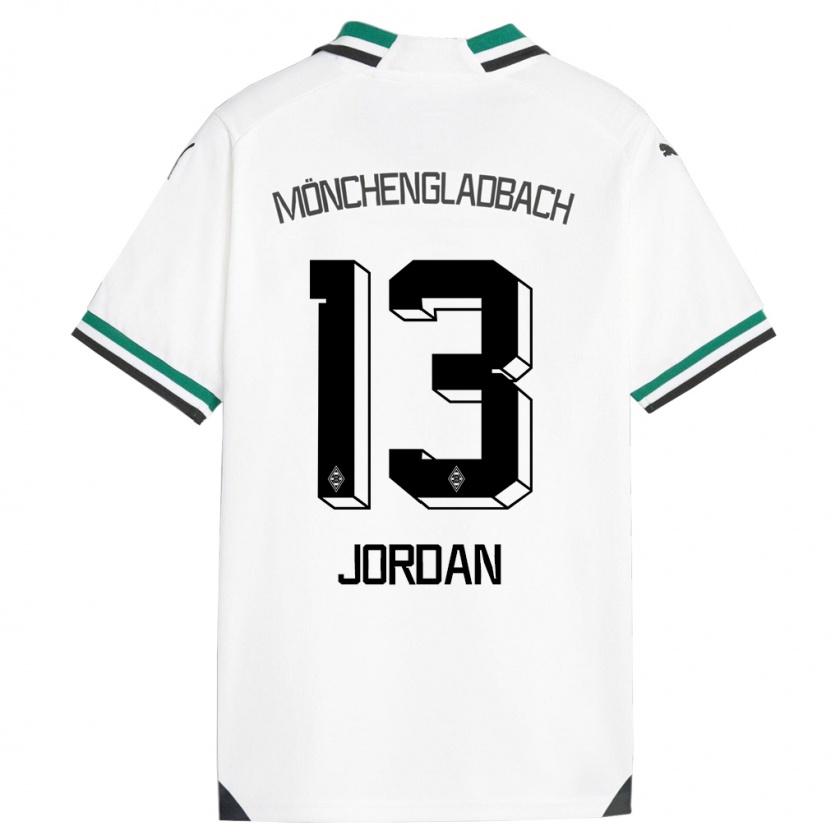 Kandiny Mujer Camiseta Jordan #13 Blanco Verde 1ª Equipación 2023/24 La Camisa Chile