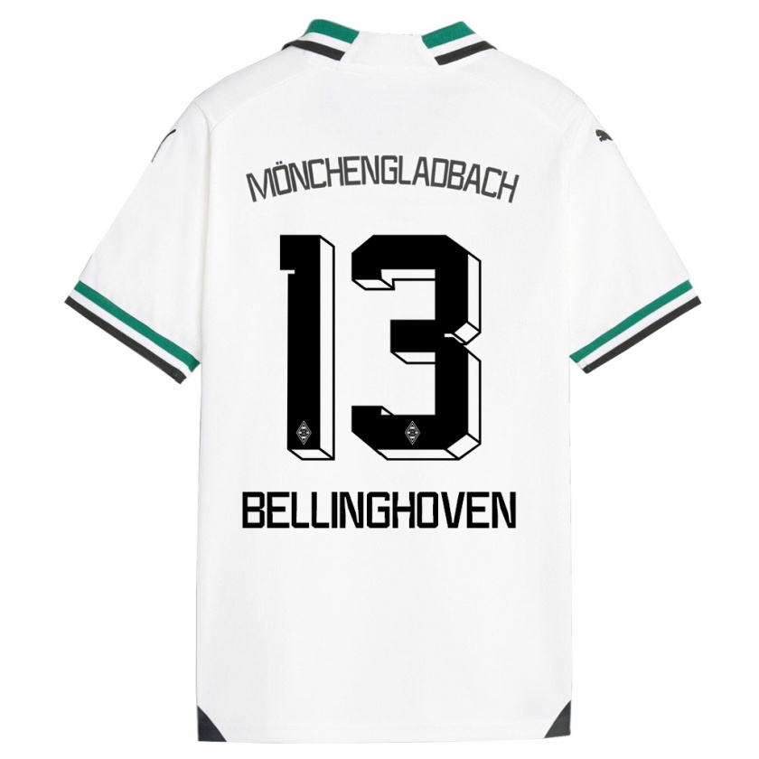 Kandiny Mujer Camiseta Christina Bellinghoven #13 Blanco Verde 1ª Equipación 2023/24 La Camisa Chile