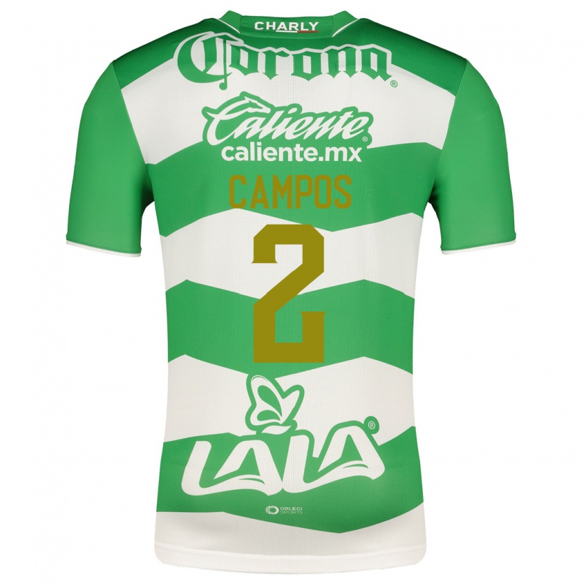 Kandiny Mujer Camiseta Omar Campos #2 Verde 1ª Equipación 2023/24 La Camisa Chile