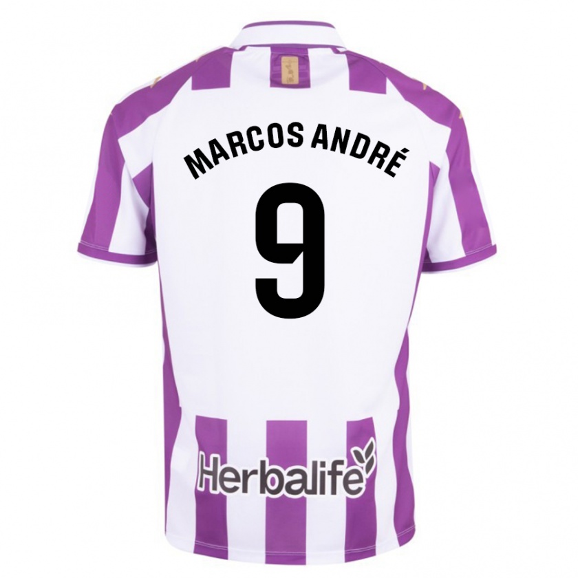 Kandiny Mujer Camiseta Marcos André #9 Morado 1ª Equipación 2023/24 La Camisa Chile