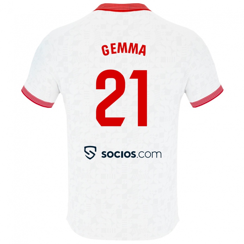 Kandiny Mujer Camiseta Gemma Gili Giner #21 Blanco 1ª Equipación 2023/24 La Camisa Chile
