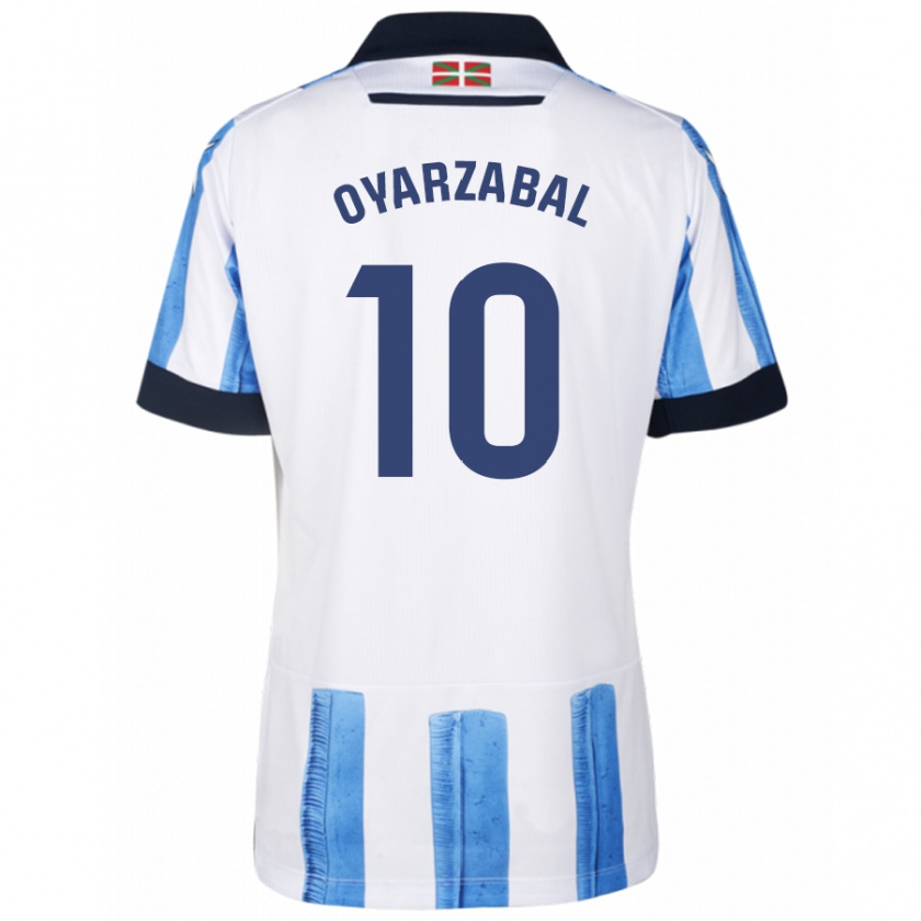 Kandiny Mujer Camiseta Mikel Oyarzabal #10 Azul Blanco 1ª Equipación 2023/24 La Camisa Chile