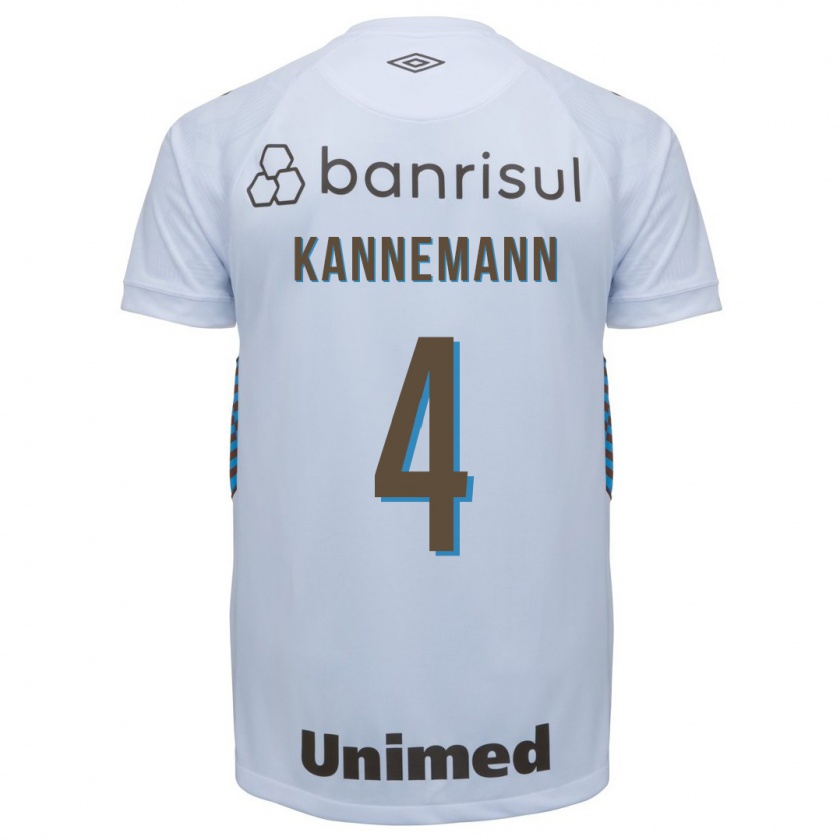 Kandiny Mujer Camiseta Walter Kannemann #4 Blanco 2ª Equipación 2023/24 La Camisa Chile