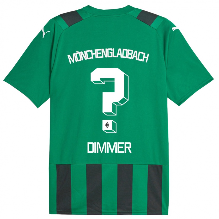 Kandiny Mujer Camiseta Florian Dimmer #0 Verde Negro 2ª Equipación 2023/24 La Camisa Chile