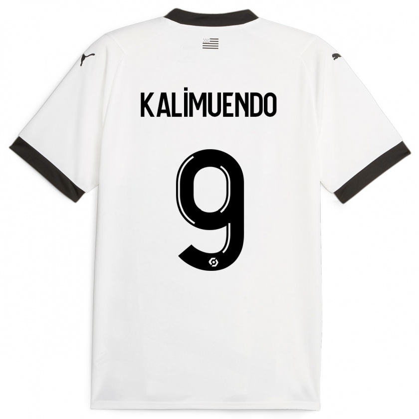 Kandiny Mujer Camiseta Arnaud Kalimuendo #9 Blanco 2ª Equipación 2023/24 La Camisa Chile
