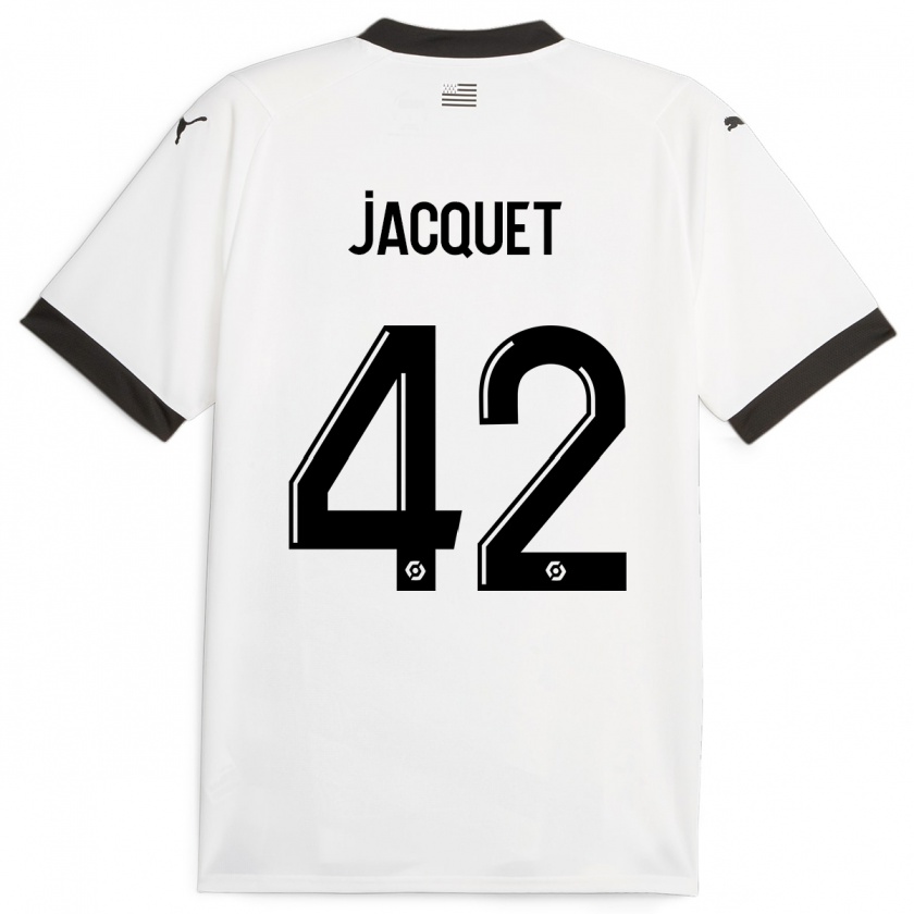 Kandiny Mujer Camiseta Jérémy Jacquet #42 Blanco 2ª Equipación 2023/24 La Camisa Chile
