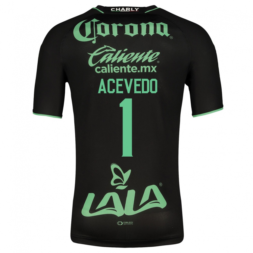Kandiny Mujer Camiseta Carlos Acevedo #1 Negro 2ª Equipación 2023/24 La Camisa Chile