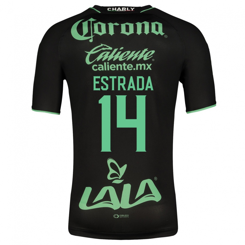 Kandiny Mujer Camiseta Katia Estrada #14 Negro 2ª Equipación 2023/24 La Camisa Chile