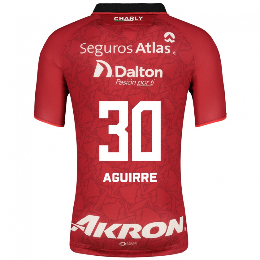Kandiny Mujer Camiseta Eduardo Aguirre #30 Rojo 2ª Equipación 2023/24 La Camisa Chile