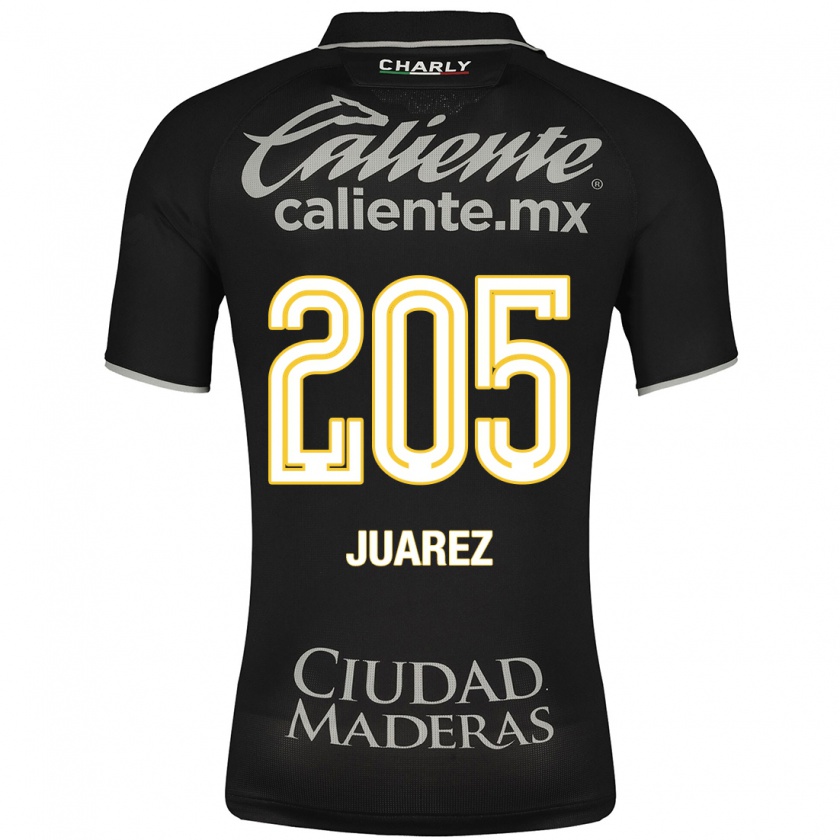 Kandiny Mujer Camiseta Moisés Juárez #205 Negro 2ª Equipación 2023/24 La Camisa Chile