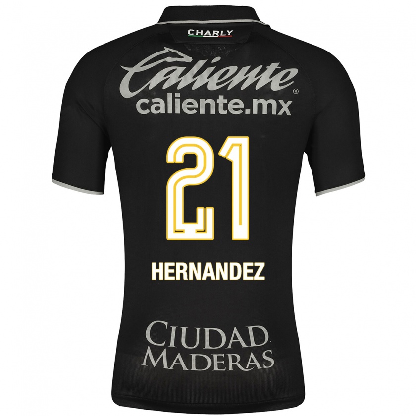 Kandiny Mujer Camiseta Alexa Hernández #21 Negro 2ª Equipación 2023/24 La Camisa Chile