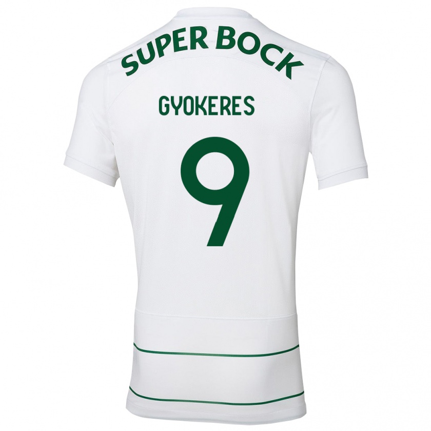 Kandiny Mujer Camiseta Viktor Gyökeres #9 Blanco 2ª Equipación 2023/24 La Camisa Chile