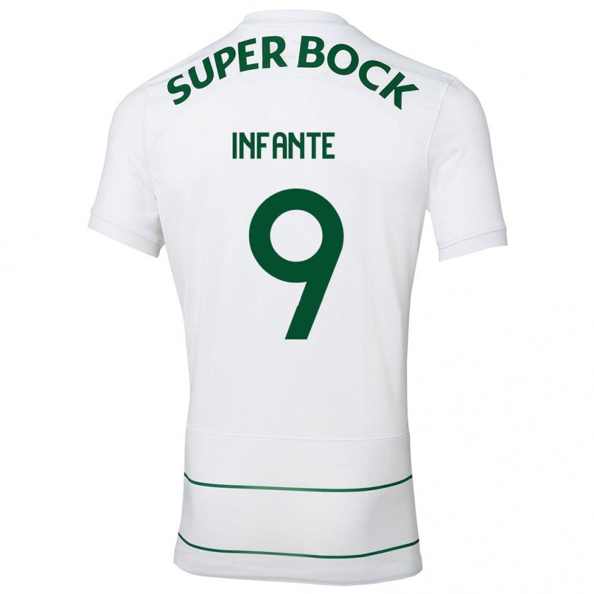 Kandiny Mujer Camiseta João Infante #9 Blanco 2ª Equipación 2023/24 La Camisa Chile