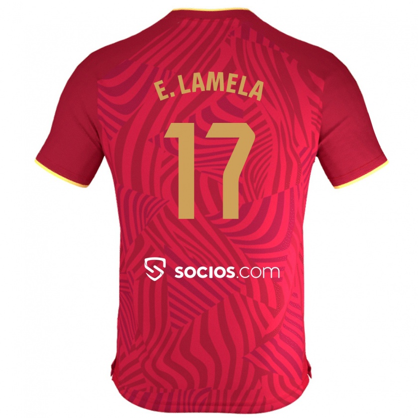 Kandiny Mujer Camiseta Erik Lamela #17 Rojo 2ª Equipación 2023/24 La Camisa Chile