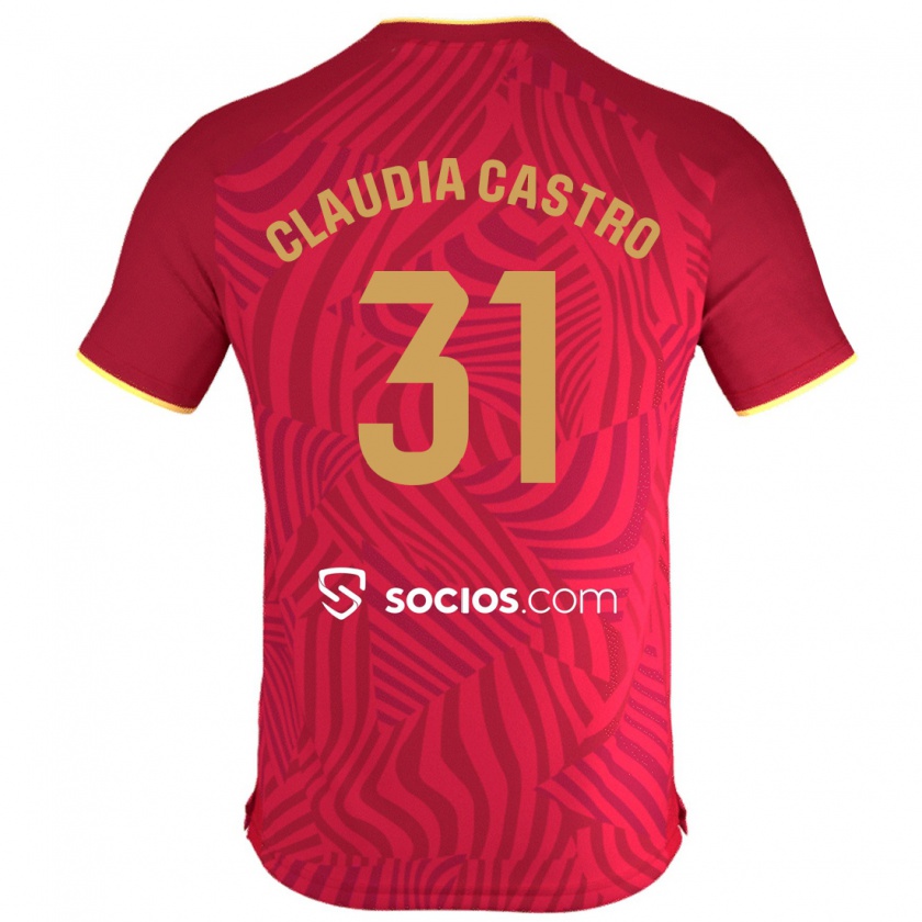 Kandiny Mujer Camiseta Claudia Castro Romero #31 Rojo 2ª Equipación 2023/24 La Camisa Chile
