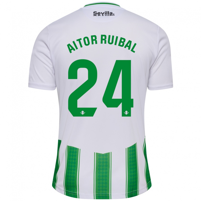 Kandiny Niño Camiseta Aitor Ruibal #24 Blanco 1ª Equipación 2023/24 La Camisa Chile