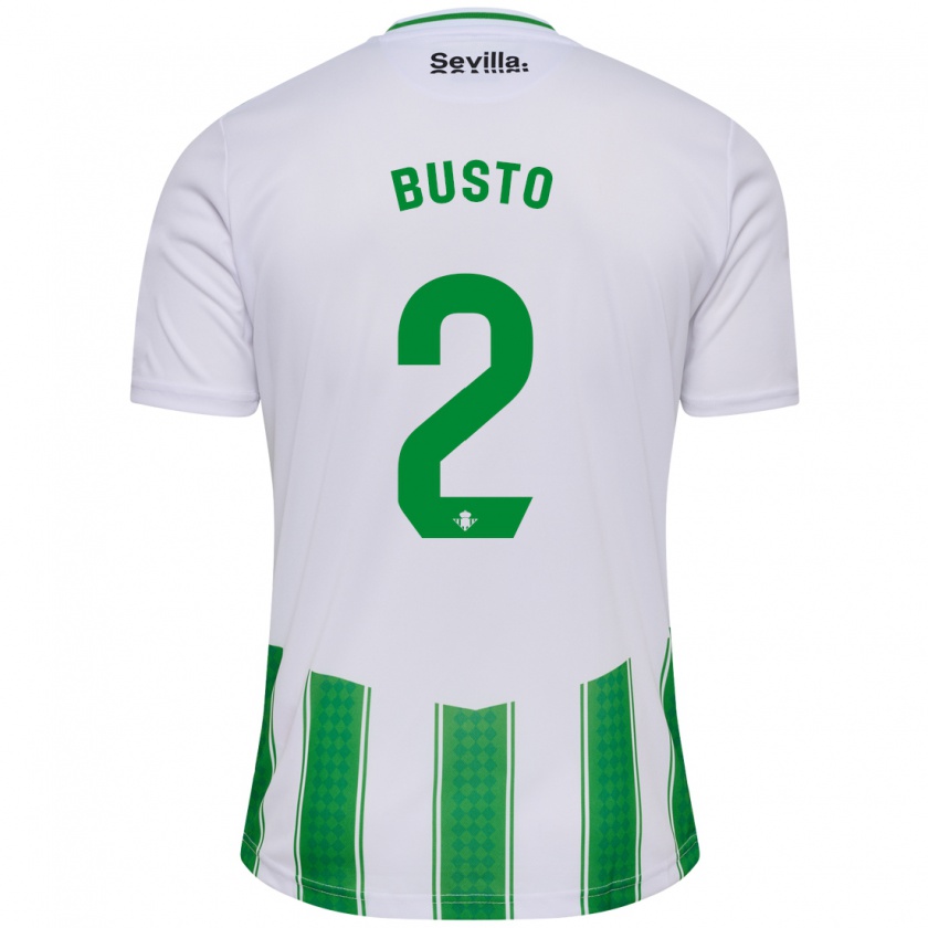 Kandiny Niño Camiseta Pablo Busto #2 Blanco 1ª Equipación 2023/24 La Camisa Chile