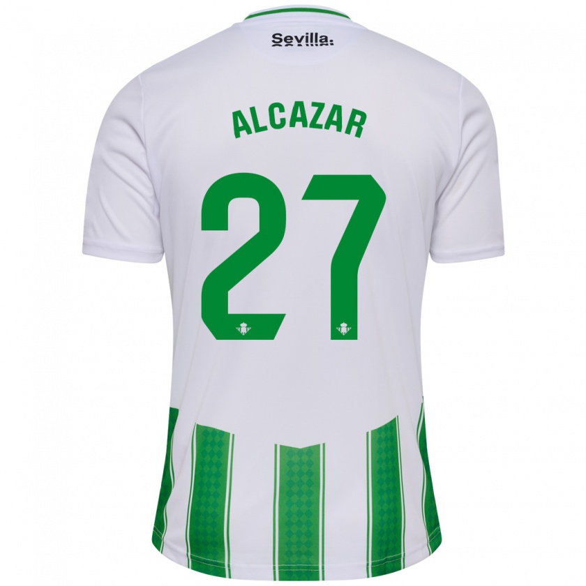 Kandiny Niño Camiseta Lucas Alcázar #27 Blanco 1ª Equipación 2023/24 La Camisa Chile