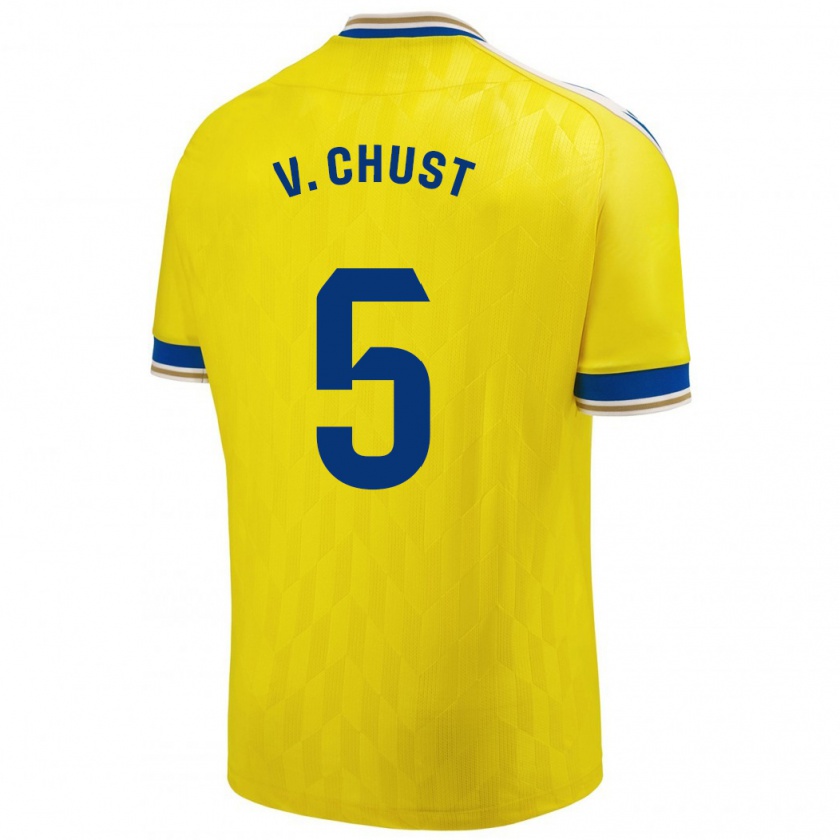 Kandiny Niño Camiseta Víctor Chust #5 Amarillo 1ª Equipación 2023/24 La Camisa Chile
