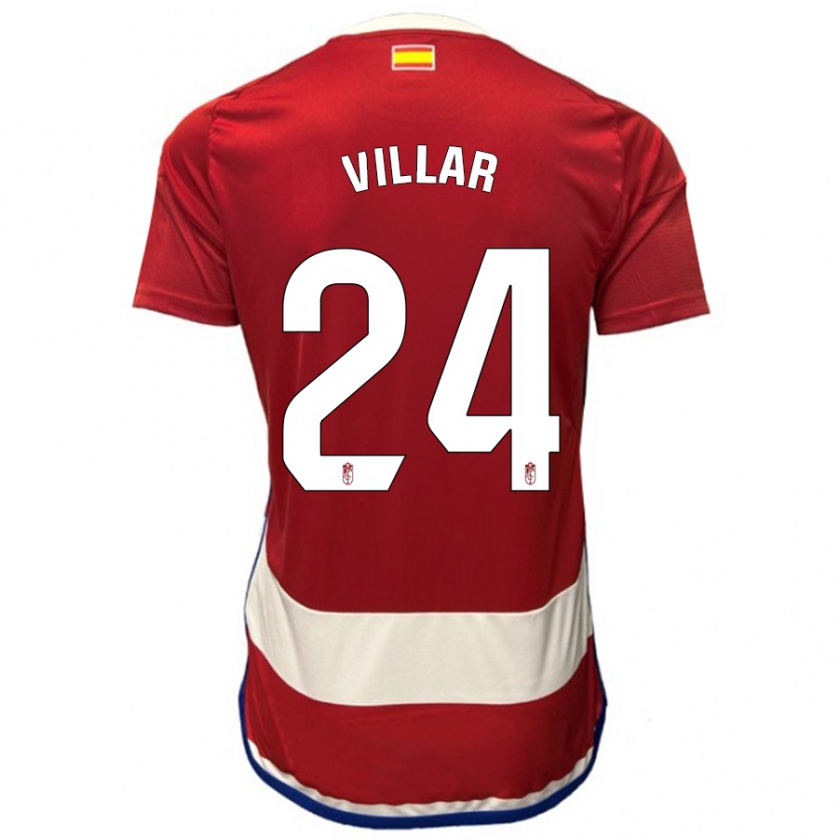 Kandiny Niño Camiseta Gonzalo Villar #24 Rojo 1ª Equipación 2023/24 La Camisa Chile