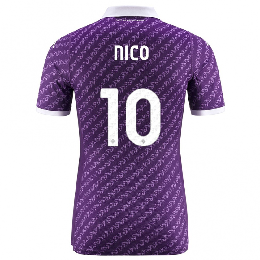 Kandiny Niño Camiseta Nicolás González #10 Violeta 1ª Equipación 2023/24 La Camisa Chile
