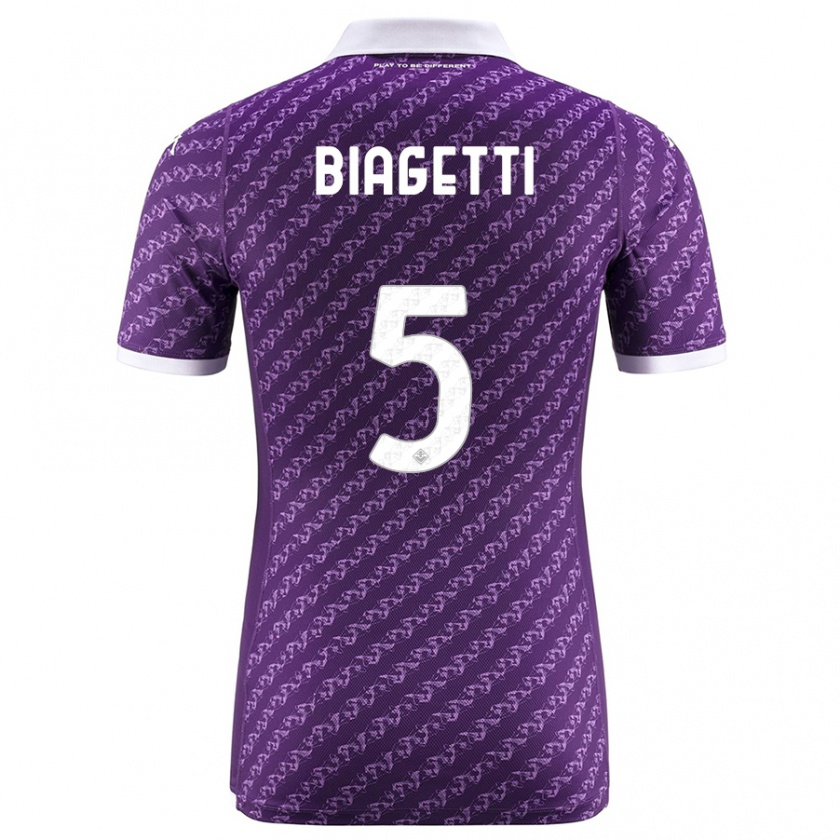 Kandiny Niño Camiseta Christian Biagetti #5 Violeta 1ª Equipación 2023/24 La Camisa Chile