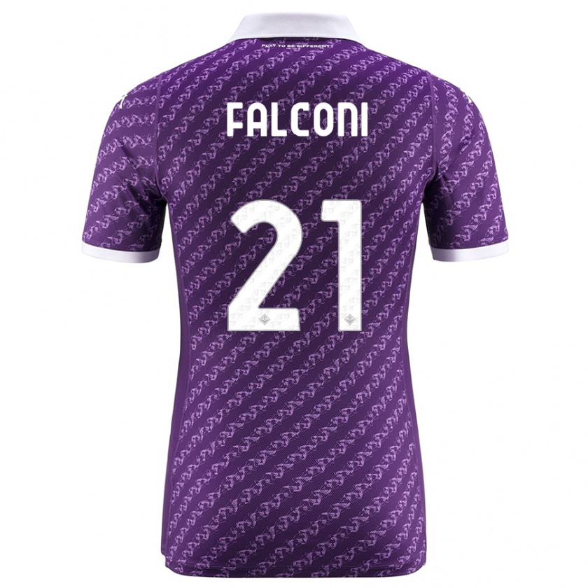 Kandiny Niño Camiseta Niccolò Falconi #21 Violeta 1ª Equipación 2023/24 La Camisa Chile