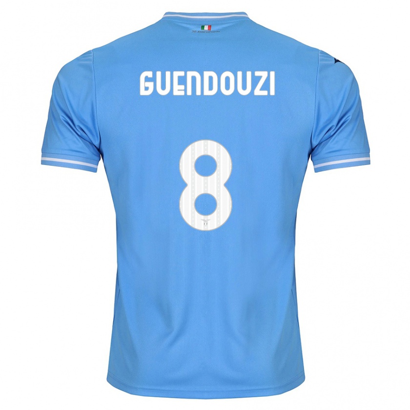 Kandiny Niño Camiseta Mattéo Guendouzi #8 Azul 1ª Equipación 2023/24 La Camisa Chile