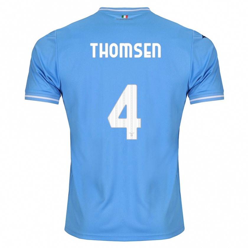 Kandiny Niño Camiseta Maria Møller Thomsen #4 Azul 1ª Equipación 2023/24 La Camisa Chile