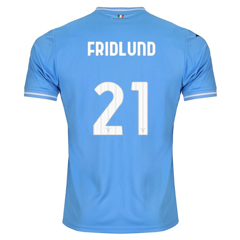 Kandiny Niño Camiseta Johanne Fridlund #21 Azul 1ª Equipación 2023/24 La Camisa Chile