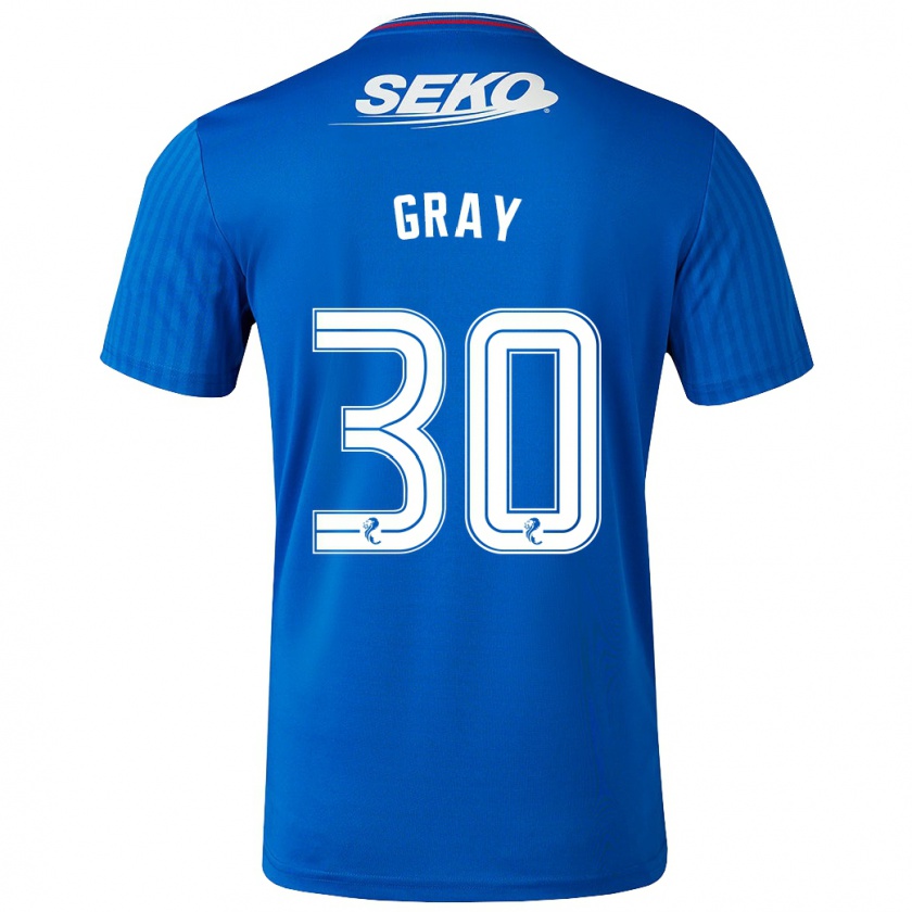 Kandiny Niño Camiseta Georgia Gray #30 Azul 1ª Equipación 2023/24 La Camisa Chile
