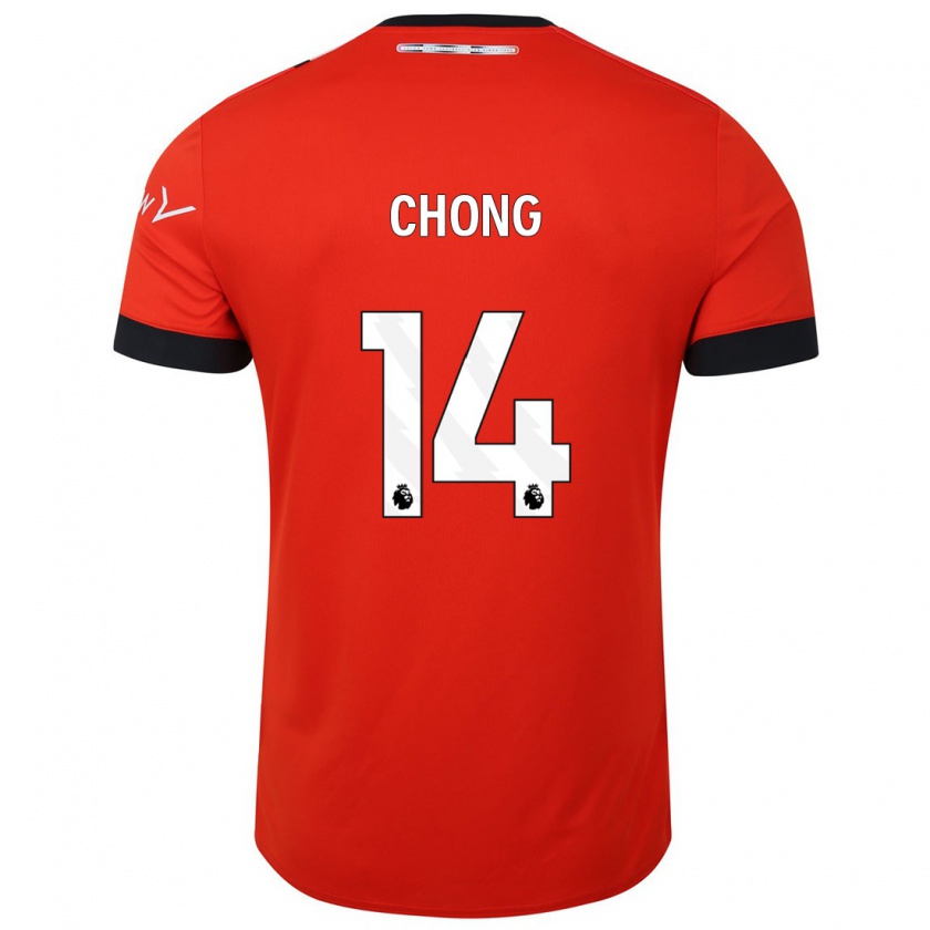Kandiny Niño Camiseta Tahith Chong #14 Rojo 1ª Equipación 2023/24 La Camisa Chile