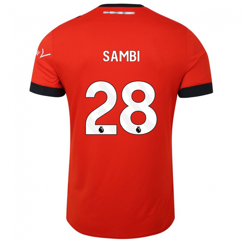 Kandiny Niño Camiseta Albert Sambi Lokonga #28 Rojo 1ª Equipación 2023/24 La Camisa Chile